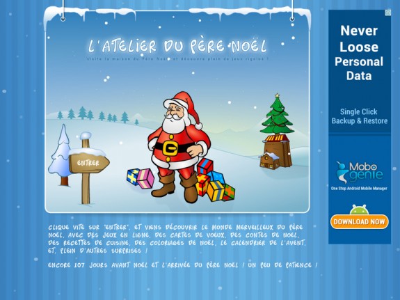 Aperçu du site pour enfants 'Atelier du Père Noël - Vive Noel'