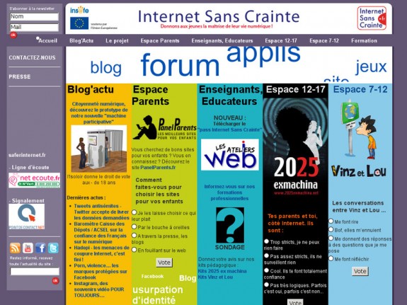 Aperçu du site pour enfants 'Internet Sans Crainte - InternetSansCrainte.fr'