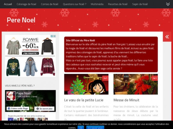 Aperçu du site pour enfants 'Papa-Noel.net'