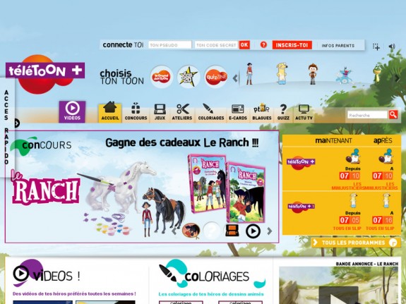 Aperçu du site pour enfants 'Teletoonplus +, la chaîne de télévision pour enfants'