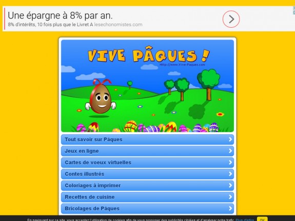 Aperçu du site pour enfants 'Pâques sur Vive-Paques.com'