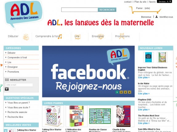 Aperçu du site pour enfants 'Apprendre Des Langues (vente en ligne de livres, cd, etc...)'