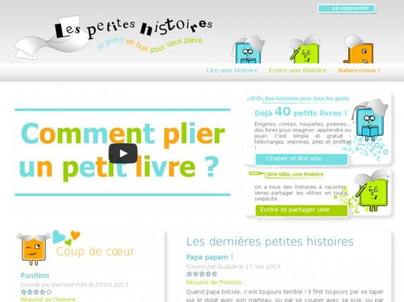 Aperçu du site pour enfants 'Les petites histoires'