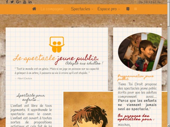 Aperçu du site pour enfants 'Spectacles pour enfants "Tiens Toi Droit"'