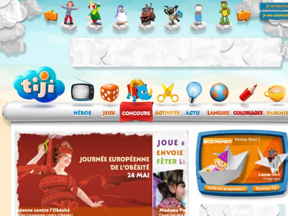 Aperçu du site pour enfants 'Tiji.fr, site officiel de la chaîne télévisée TIJI'