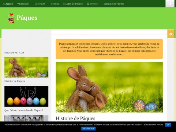 Aperçu du site pour enfants 'Fête de Paques - fetedepaques.com'