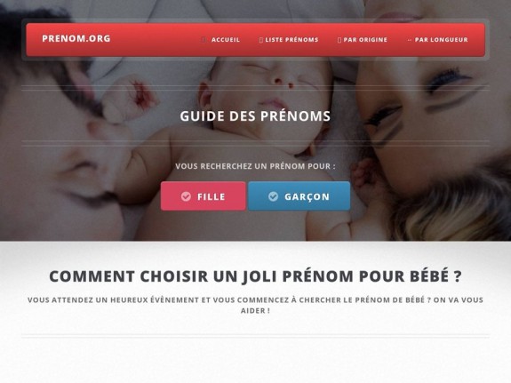 Aperçu du site pour enfants 'Guide des prénoms - prenom.org'