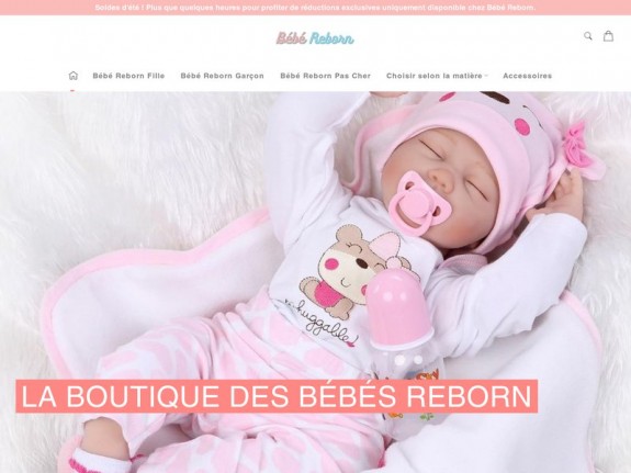 Aperçu du site pour enfants 'BebeReborn.fr - La boutique bébé reborn réaliste '