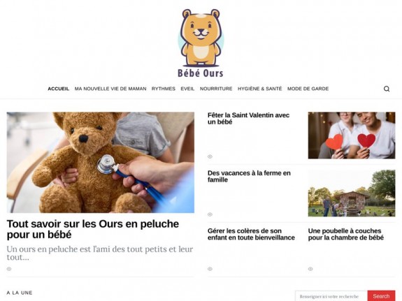 Aperçu du site pour enfants 'Bébé ours'