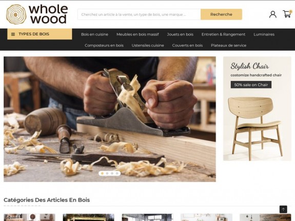 Aperçu du site pour enfants 'Whole Wood : jeux et jouets en bois'