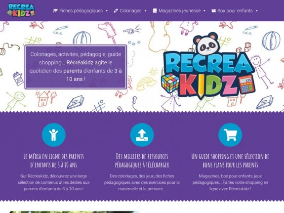 Aperçu du site pour enfants 'Recreakidz.com'