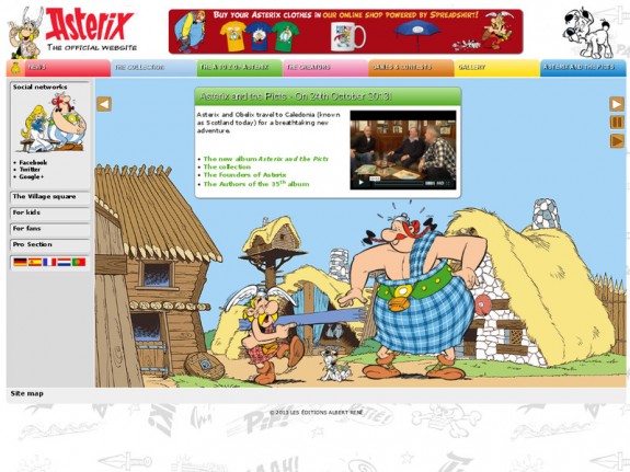 Aperçu du site pour enfants 'Astérix, le site officiel'